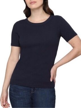 🌸2/$12🌸Tahari Ribbed Tee Navy Small